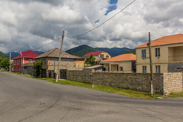 Fototapeta na wymiar View of houses in Zaqatala, Azerbaijan