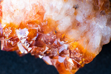 citrine natural quartz semigem geode crystals geological mineral isolated. High quality photo