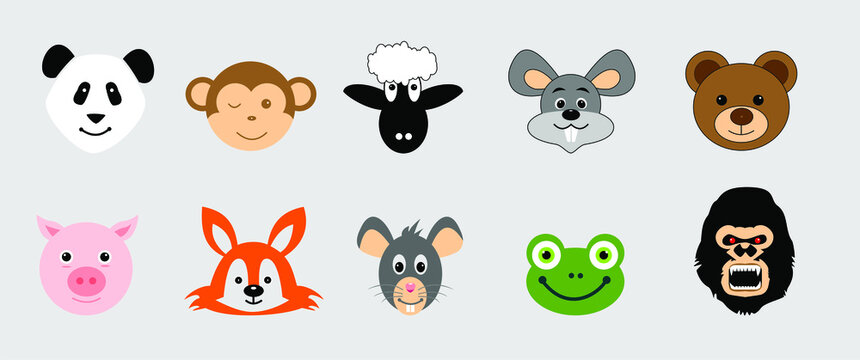 set of animals icon vector design