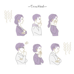 困っている人々の横顔