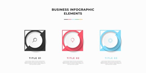 Presentation business infographic template with 5 options or steps. Modern infographic design template. Creative concept of five stages of business project