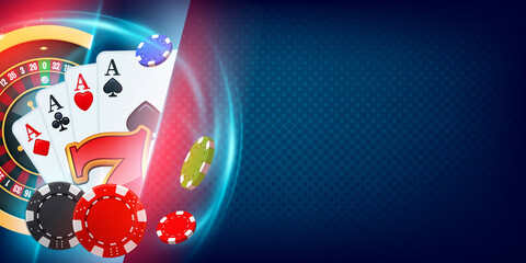 Vegas Casino games background. Concept Vegas games banner illustration