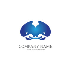 water animal dolphin logo vector symbol in the ocean