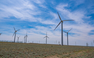 Wind turbines, a source of alternative energy. Wind farm