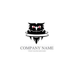 simple animal night owl free vector logo icon