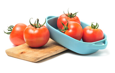 fresh tomato isolated on white background