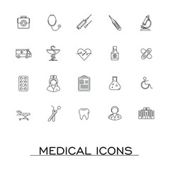 Medical icons set. Vector illustration.