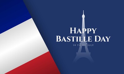Bastille Day Background. 14 th of July. Eiffel Tower Illustration.