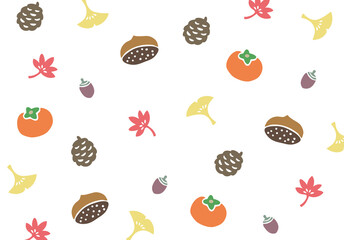 秋のかわいいモチーフ柄