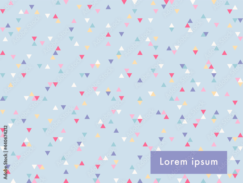 Poster texture patterns created by small colored triangles. simple pattern design template.
