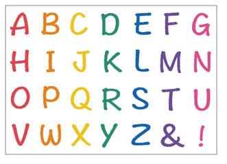 Simple and colorful alphabet set.