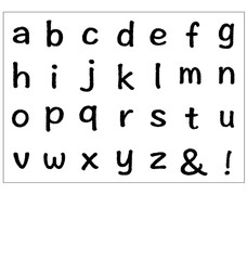 Simple lowercase alphabet set in black.
