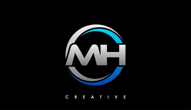 MH Letter Initial Logo Design Template Vector Illustration
