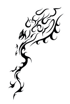 fly snake dragon creature abstract ethnic tattoo sticker symbol