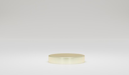 Gold podium minimalist with grey background . 3d illustration rendering . design element for product , business , event , holiday and etc .