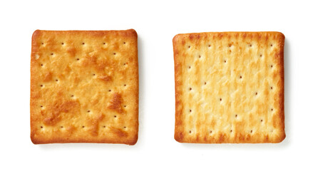 Cream cracker isolated on white background