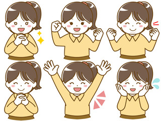 太った少女の楽しい表情