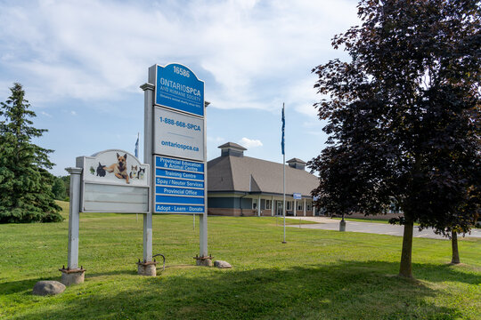 Whitchurch-Stouffville, On, Canada - June 20, 2021: Ontario SPCA and Humane Society head office in Whitchurch-Stouffville, On, Canada. The Ontario SPCA and Humane Society is a registered charity. 