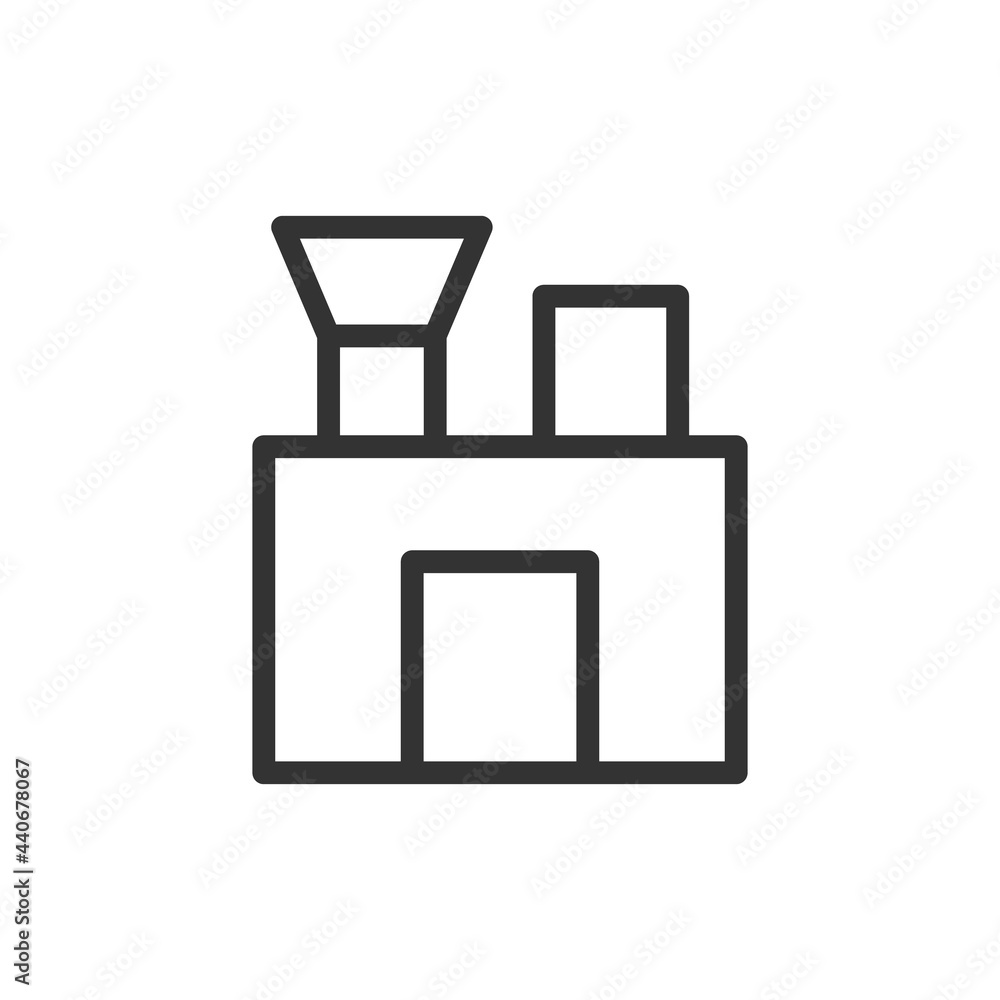 Poster simple building line icon.
