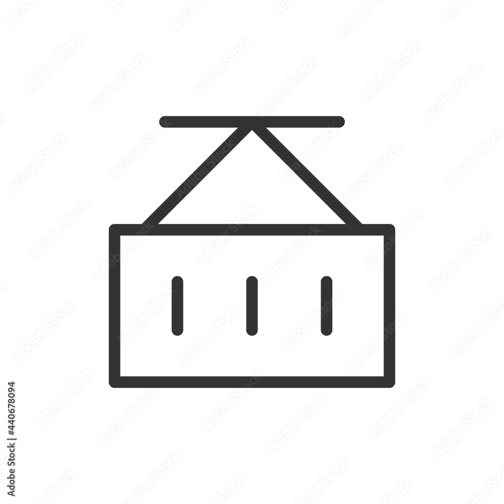 Poster outline design of container icon.