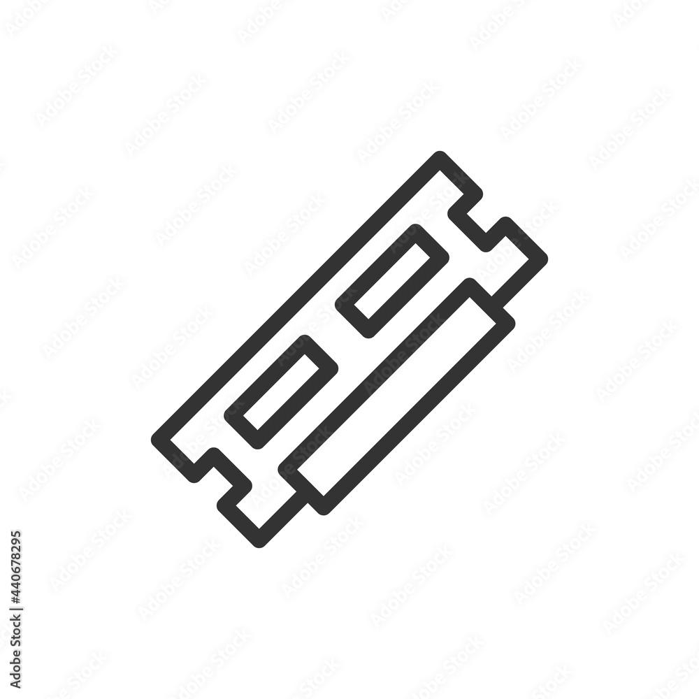 Poster ram memory line icon in trendy style.