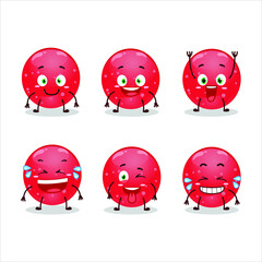 Cartoon character of jelly sweets candy red with smile expression. Vector illustration