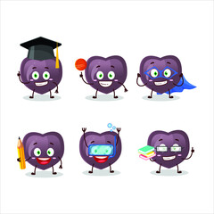 School student of love candy cartoon character with various expressions. Vector illustration