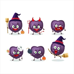 Fotobehang Halloween expression emoticons with cartoon character of love candy. Vector illustration © kongvector