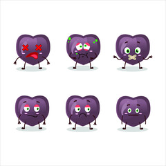 Love candy cartoon character with nope expression. Vector illustration