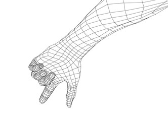 Human hand point with finger. Vector