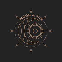 sun and moon elegant logo