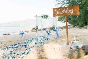 Beach wedding setup