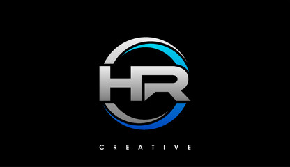 HR Letter Initial Logo Design Template Vector Illustration