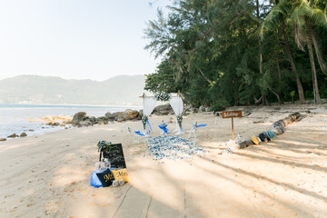 Beach wedding setup