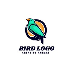 Fototapeta premium Vector Logo Illustration Bird Simple Mascot Style.