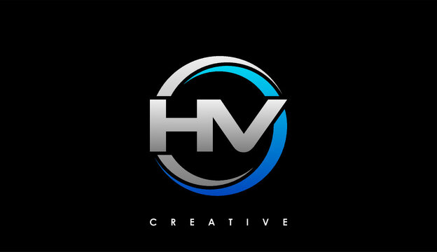 HV Letter Initial Logo Design Template Vector Illustration