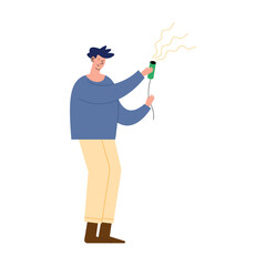 man with calebrating