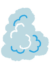 A fluffy cumulonimbus in hand-drawn style