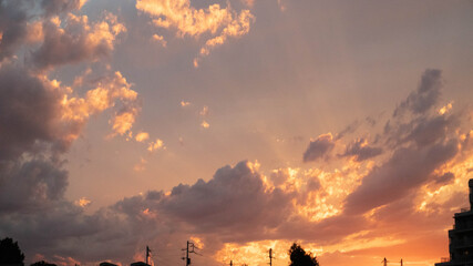 夕焼と光芒
