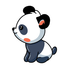 Cute little panda cartoon sitting