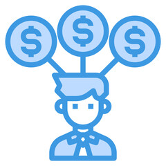 Finance blue outline icon