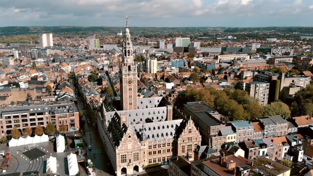 Aerial View Of Central Library Of Catholic University Of Leuven, Belgium