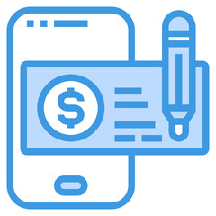 Payment blue outline icon