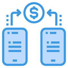 Payment blue outline icon