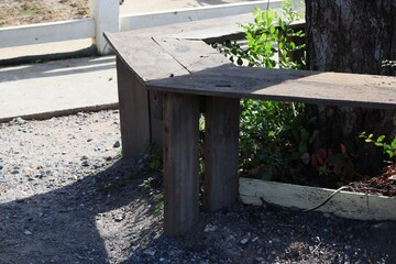 wooden bench in the garden