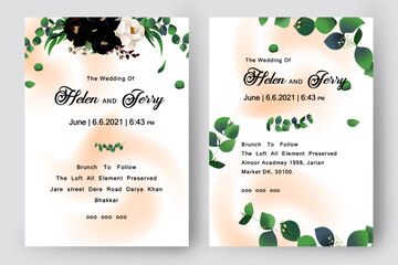 Floral Wedding Invitation Cards Eucalyptus 