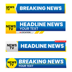 Lower third graphic template for news, broadcast, and social media network.