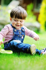 Cute little girl on the meadow