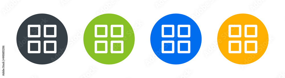 Aufkleber Navigation button. Application menu icons set.