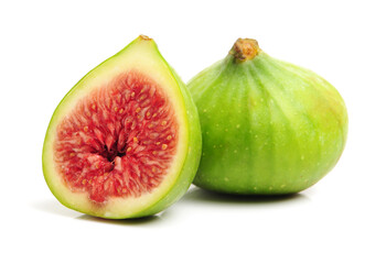 Ripe figs on a white background